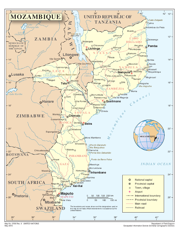 Map of Mozambique